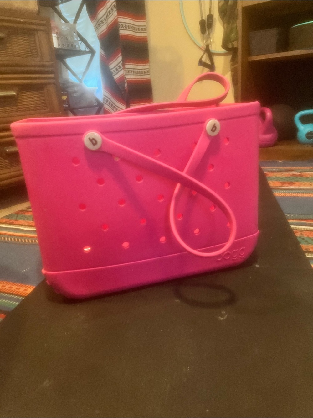 BOGG BAG Hot Pink Silicone Tote with Cross Strap